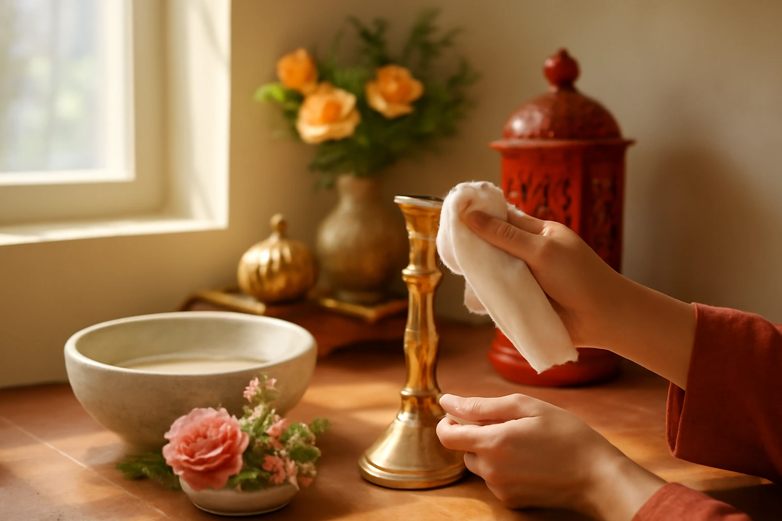 Bao sái bàn thờ: lau dọn đồ thờ trước ngày giỗ và cuối năm sao cho đúng nếp, sạch mà an toàn
