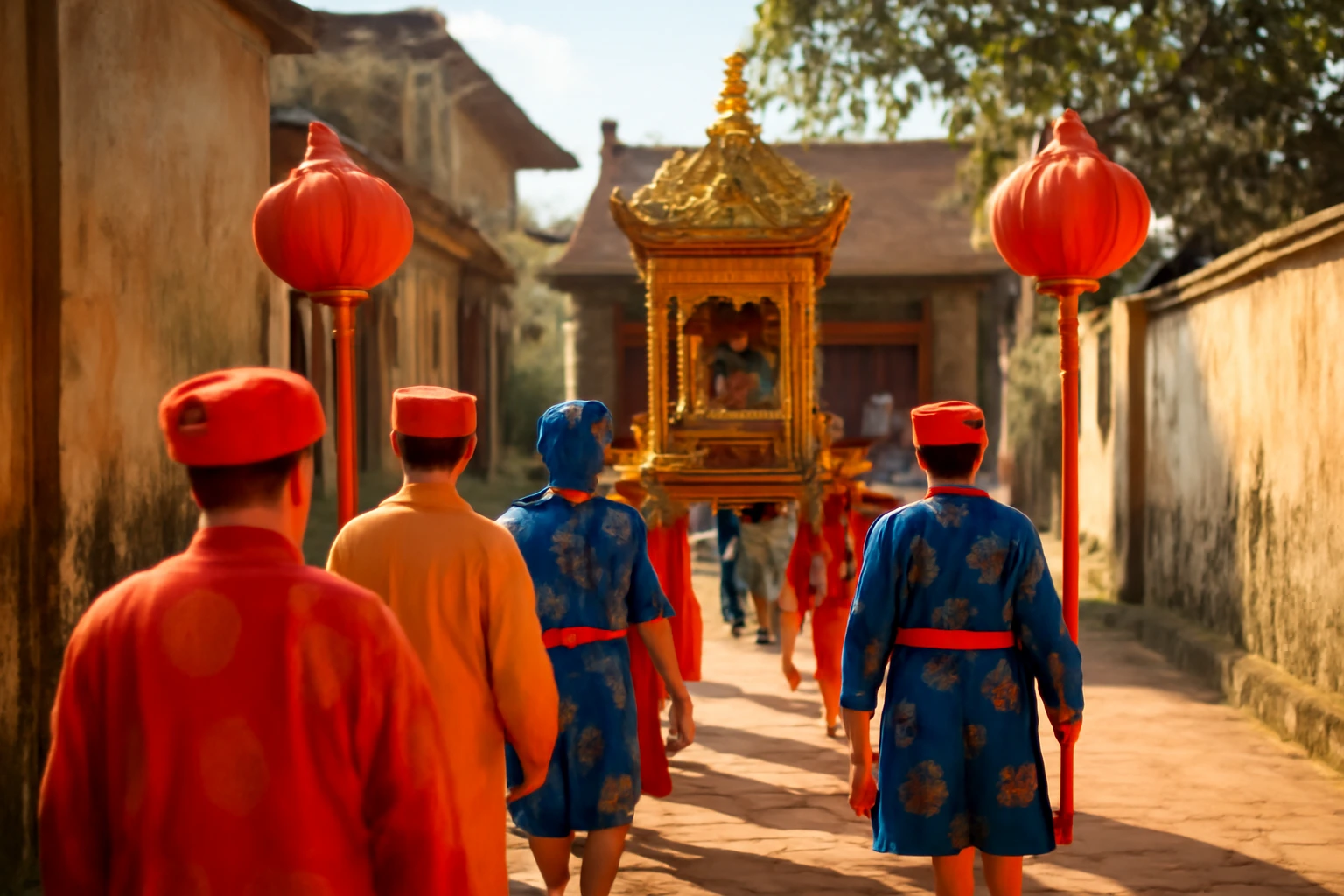 Hội làng Bắc Bộ: phần lễ và phần hội, từ rước kiệu, tế thần tới trò vui ở sân đình