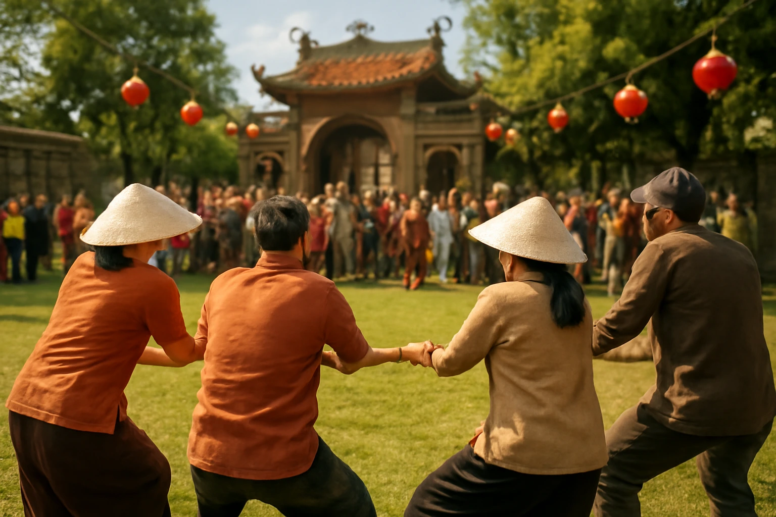 Trò chơi dân gian trong lễ hội: đấu vật, kéo co, đánh đu, cờ người và cách đi hội văn minh, an toàn